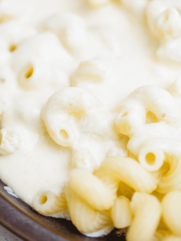 Perfectly cooked pasta is covered in a fresh homemade alfredo sauce.
